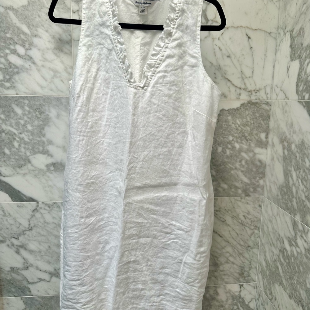 Tommy Bahama White Ruffled Dress